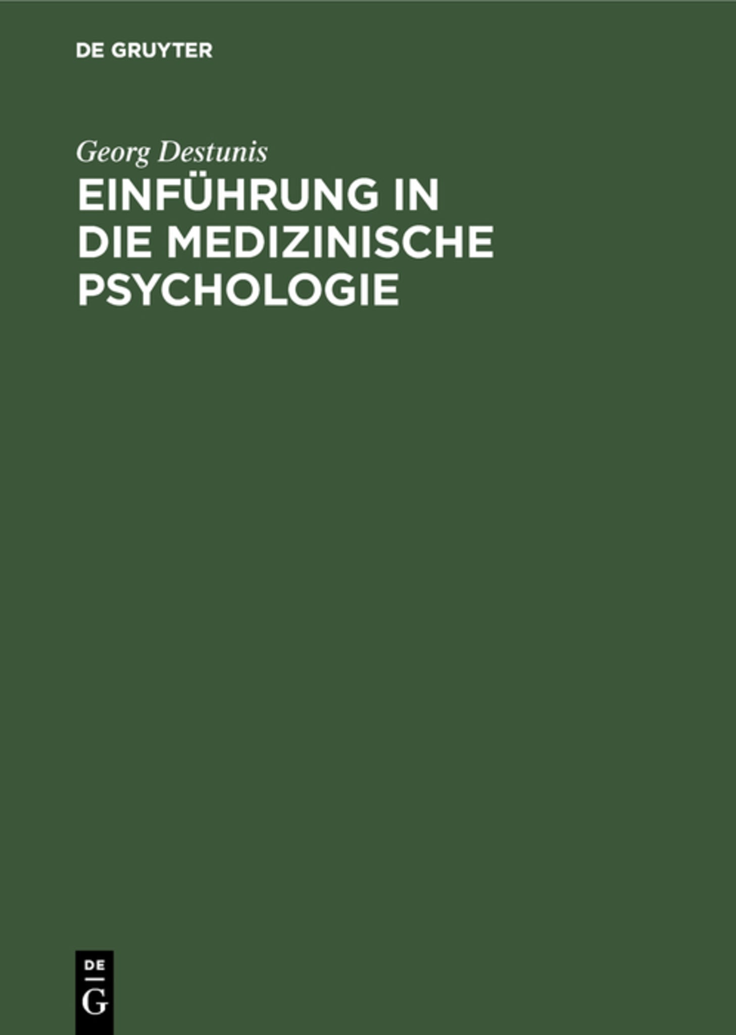 Cover image for Einführung in die medizinische Psychologie ISBN 9783111260273