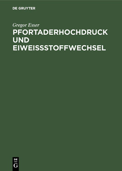 Pfortaderhochdruck und Eiweißstoffwechsel