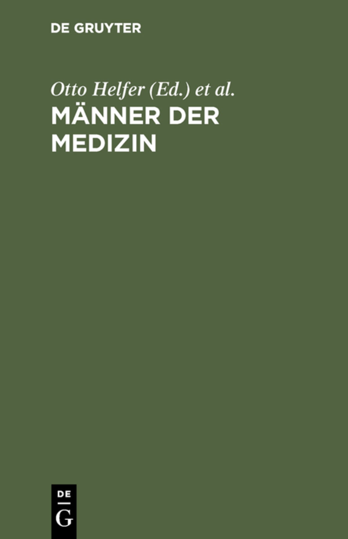 Cover image for Männer der Medizin ISBN 9783111260846