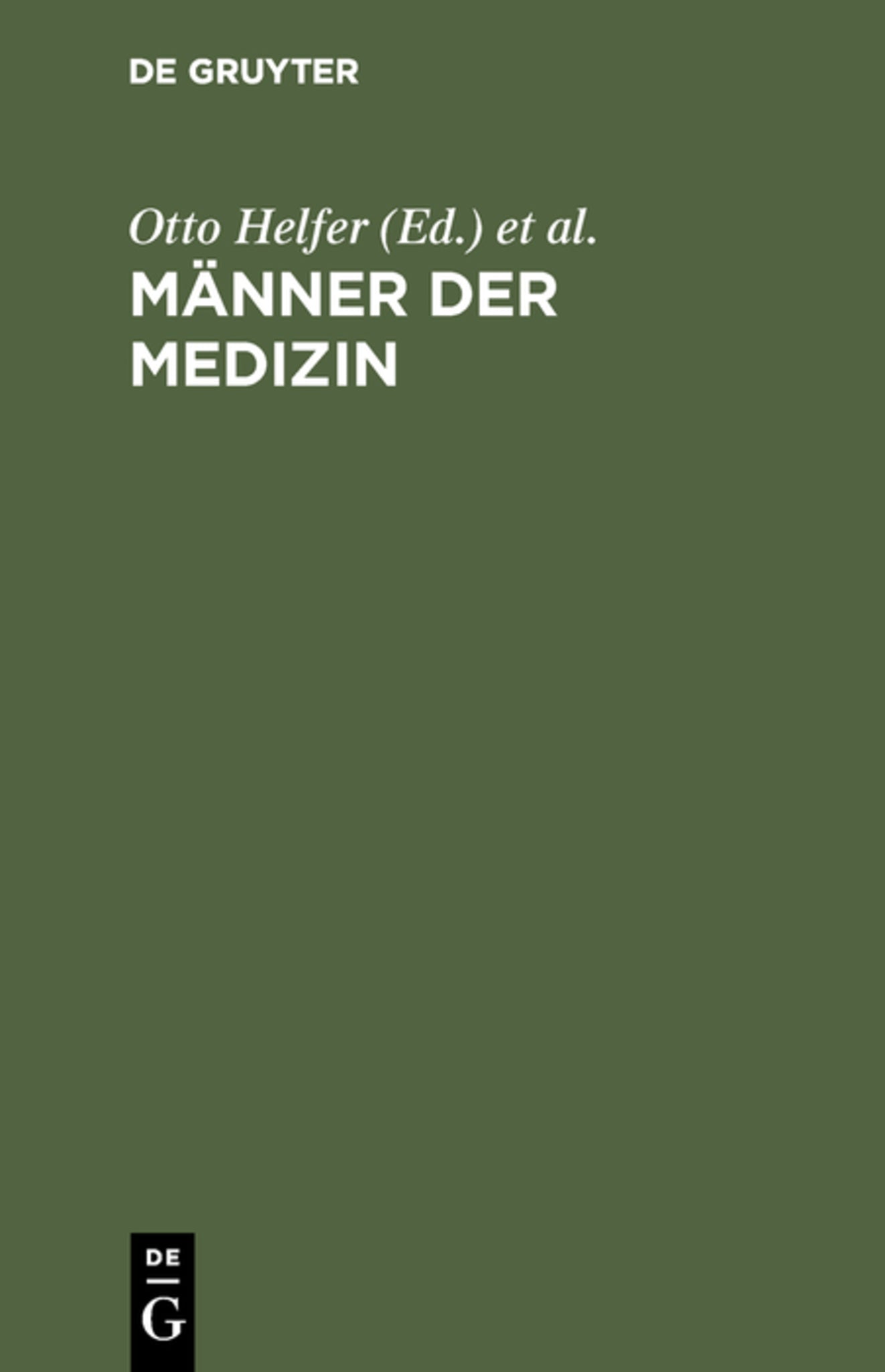 Cover image for Männer der Medizin ISBN 9783111260846