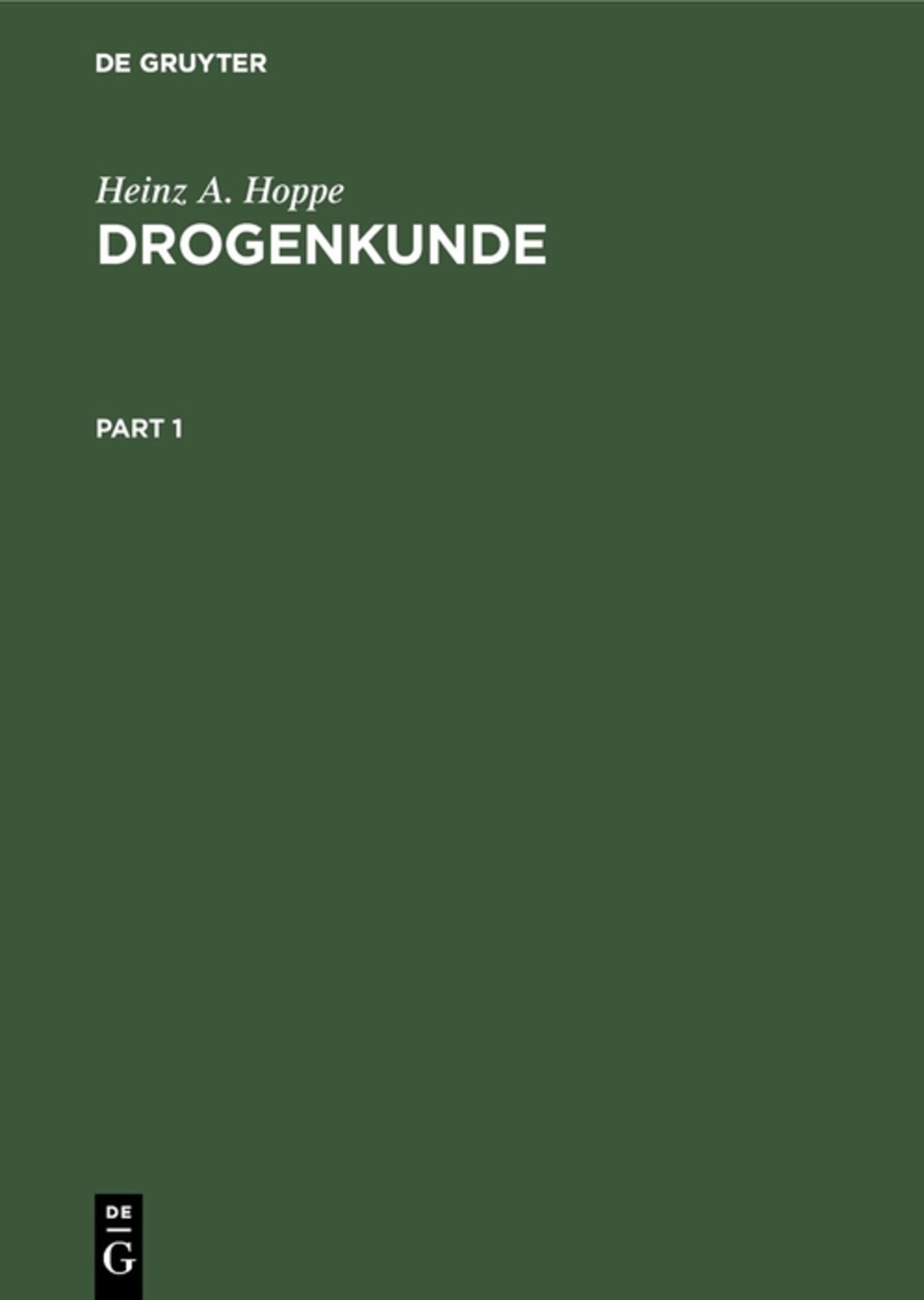 Cover image for Drogenkunde ISBN 9783111260860