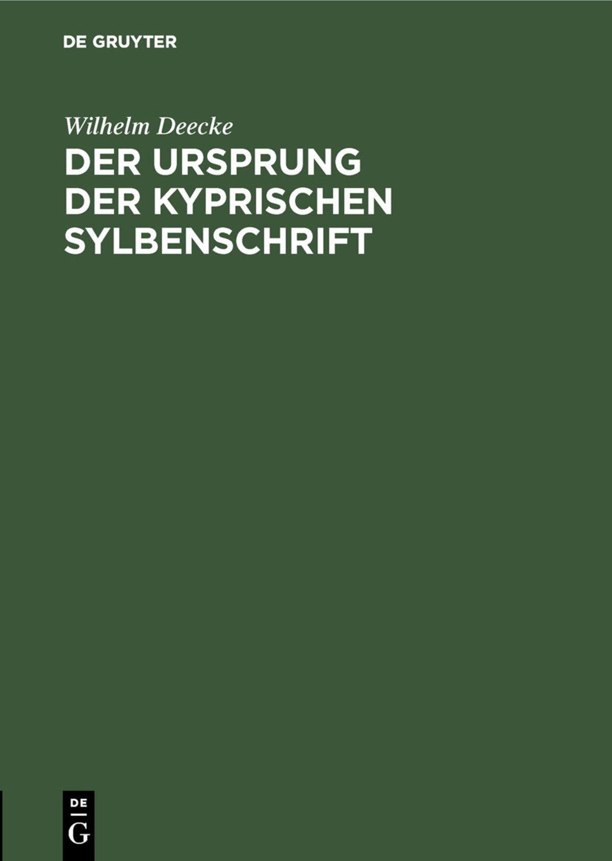 Cover image for Der Ursprung der kyprischen Sylbenschrift ISBN 9783111261027