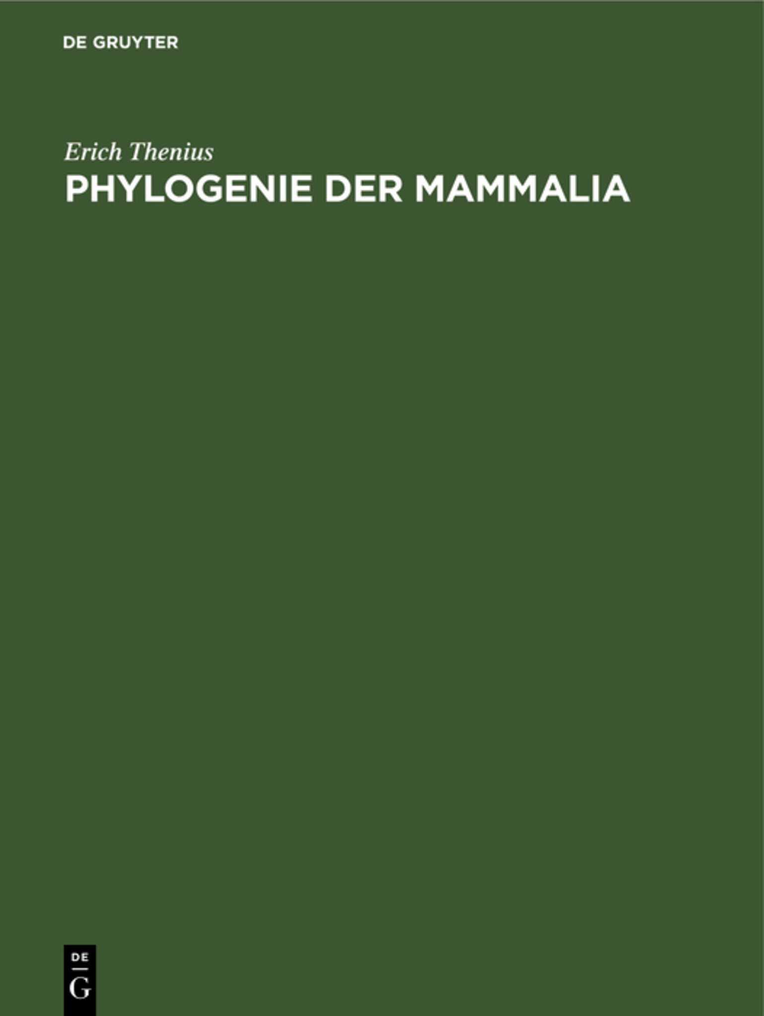 Cover image for Phylogenie der Mammalia ISBN 9783111263687