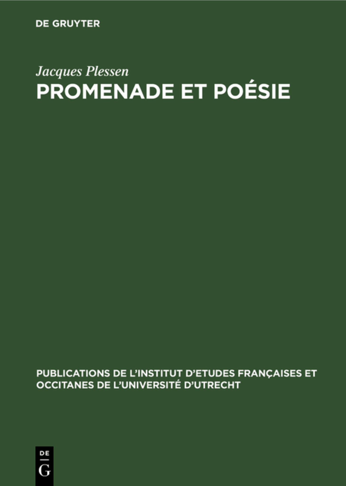 Cover image for Promenade et poésie ISBN 9783111264288