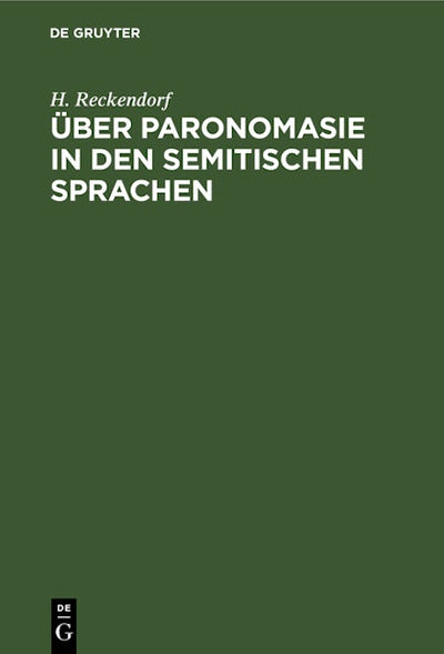 Über Paronomasie in den semitischen Sprachen