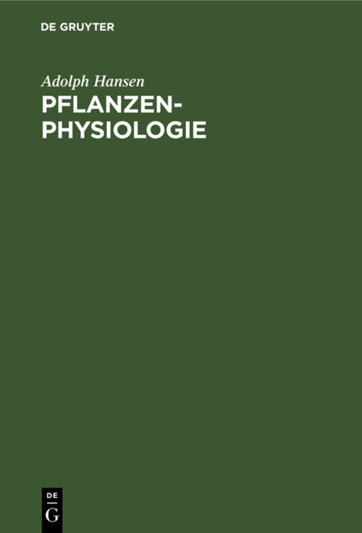 Cover image for Pflanzen-Physiologie ISBN 9783111265605