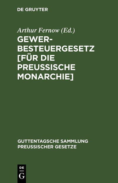 Gewerbesteuergesetz [für die Preußische Monarchie]