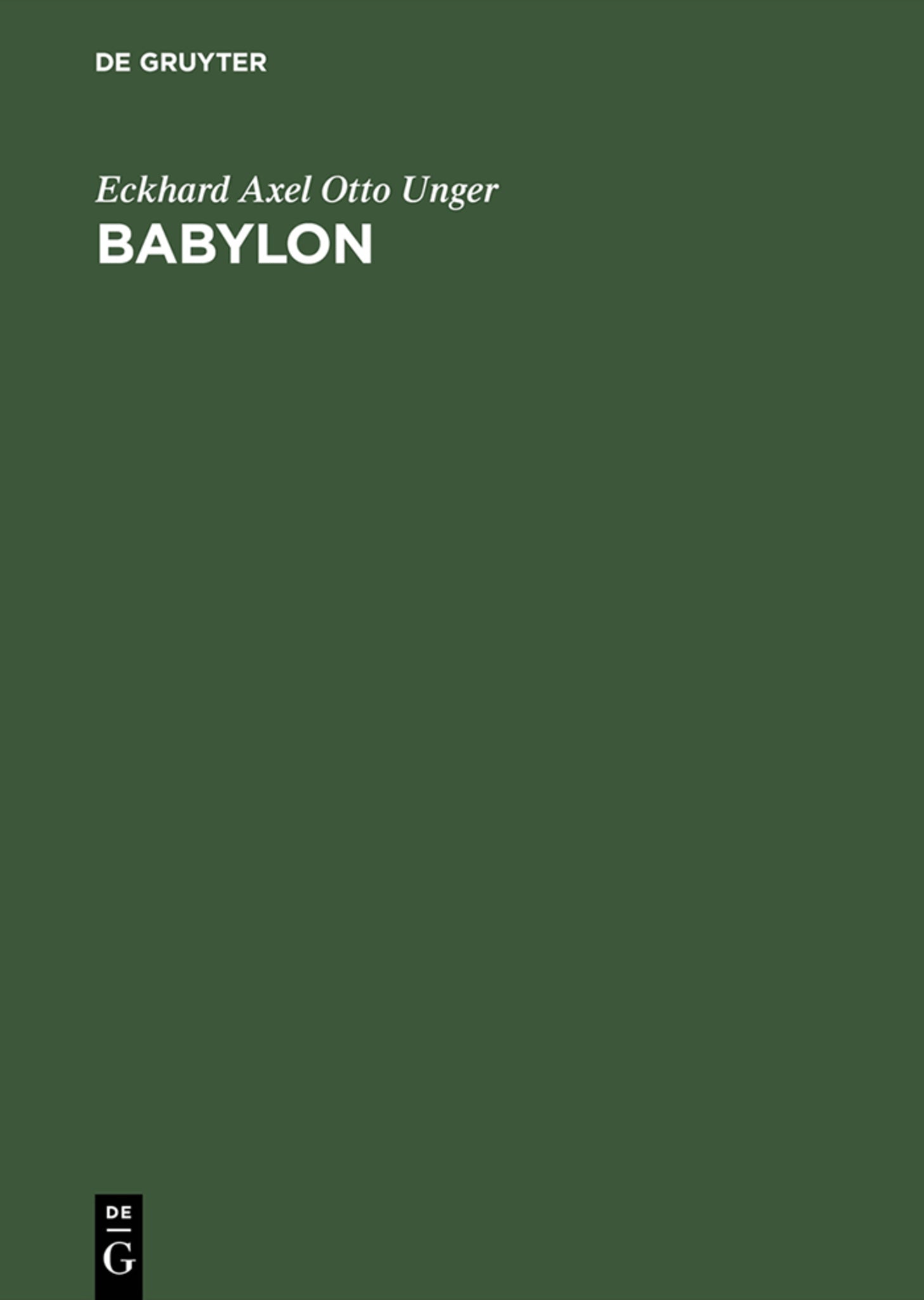 Cover image for Babylon ISBN 9783111269504