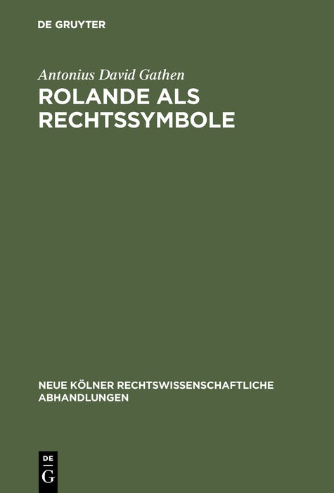 Cover image for Rolande als Rechtssymbole, isbn: 9783111269986