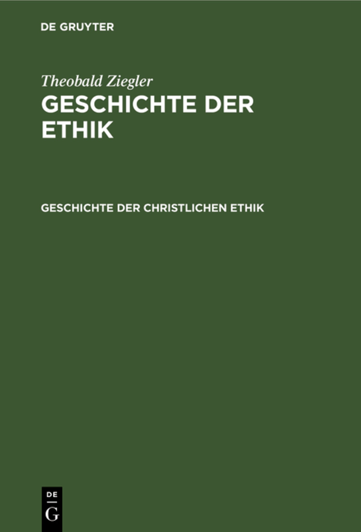 Cover image for Geschichte der christlichen Ethik ISBN 9783111272405