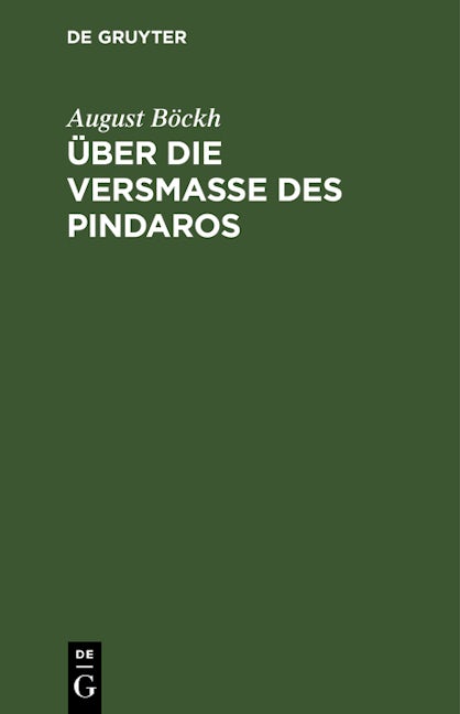 Über die Versmaße des Pindaros