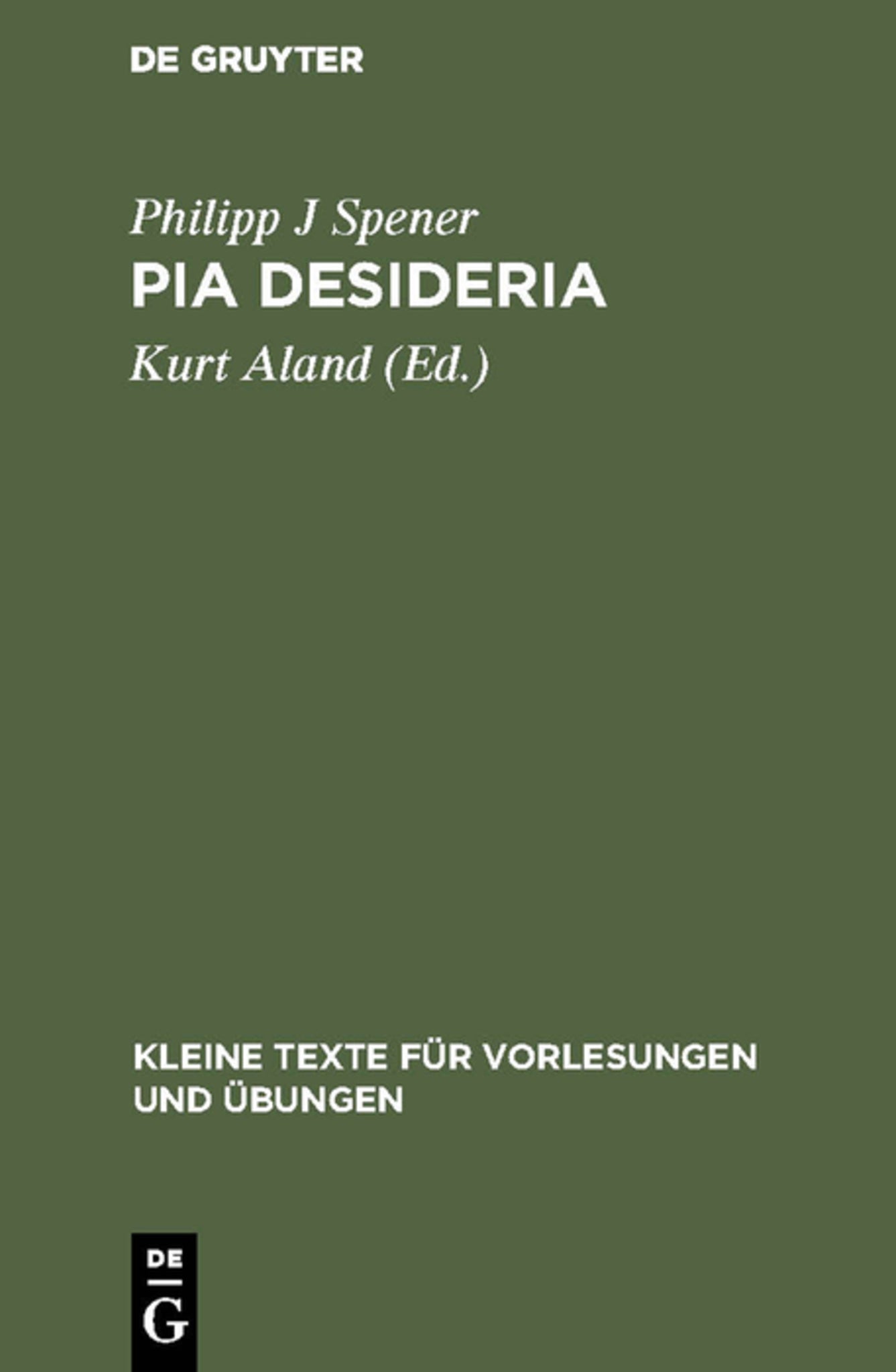 Cover image for Pia Desideria ISBN 9783111273471