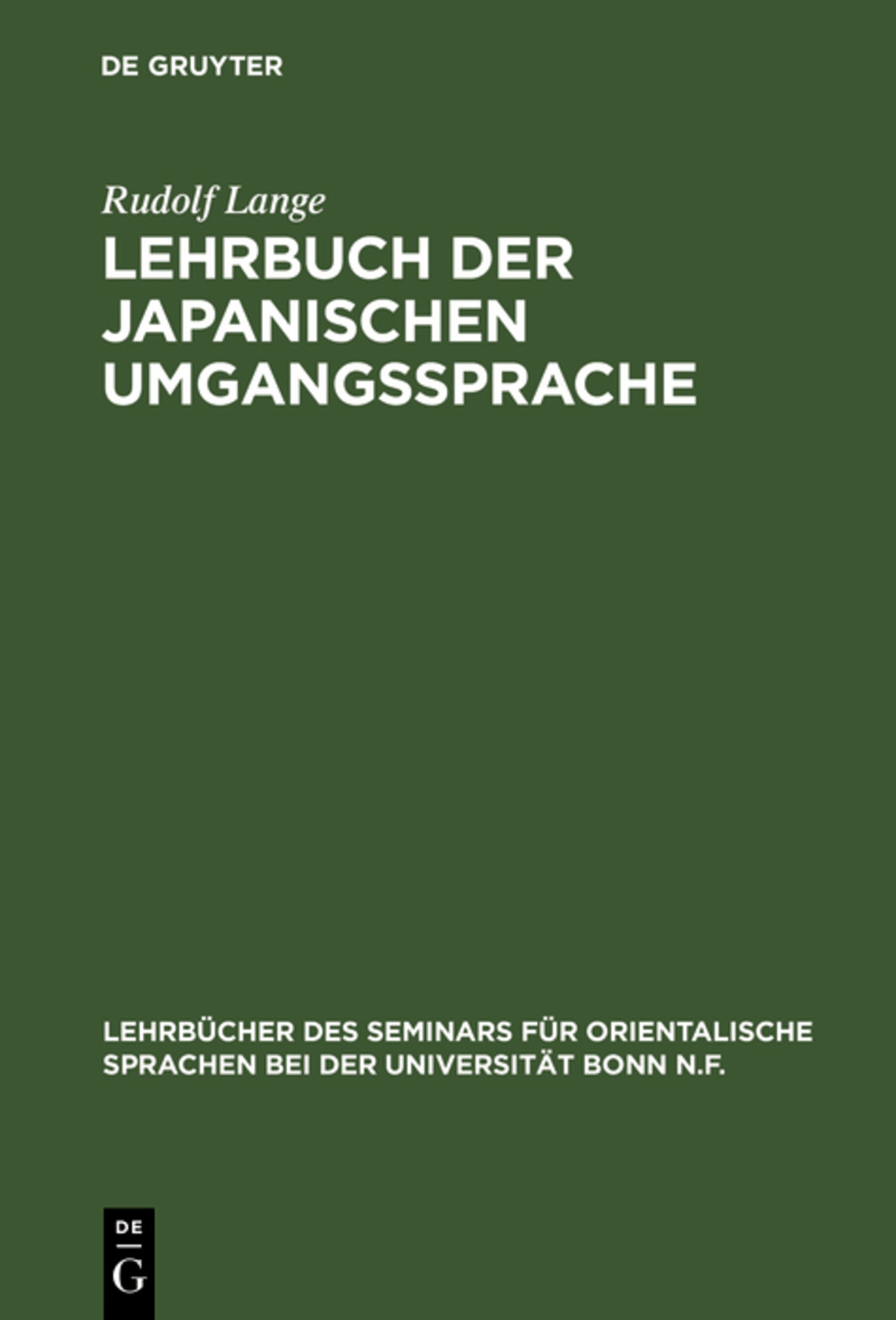 Cover image for Lehrbuch der japanischen Umgangssprache ISBN 9783111273976