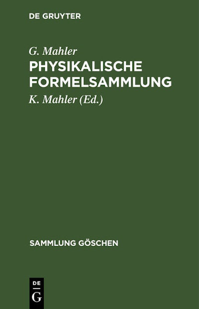 Physikalische Formelsammlung