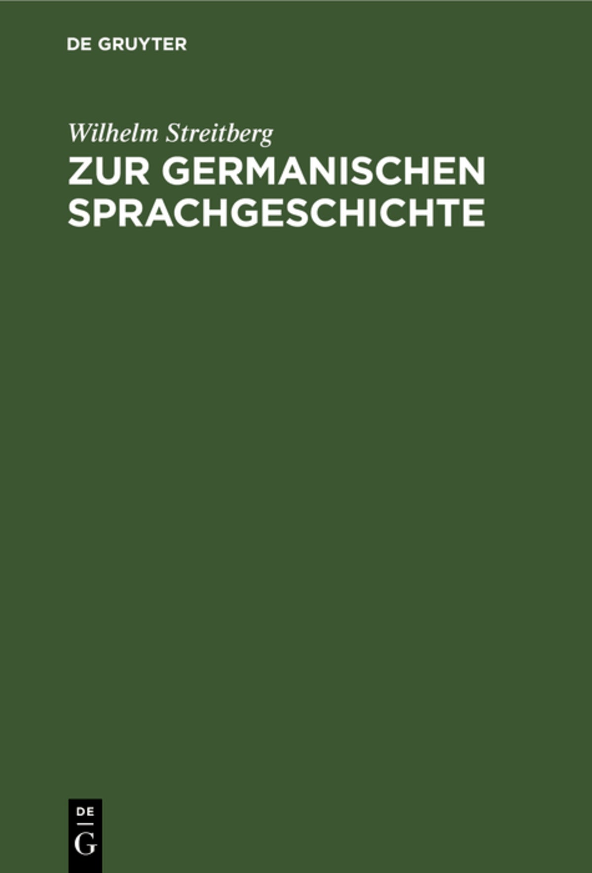 Cover image for Zur germanischen Sprachgeschichte ISBN 9783111276915