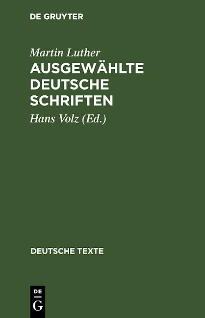 Ausgewählte deutsche Schriften