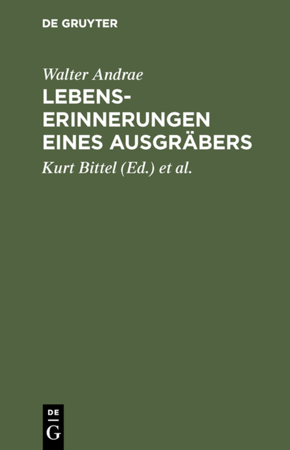 Cover image for Lebenserinnerungen eines Ausgräbers ISBN 9783111280578