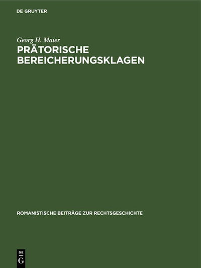 Prätorische Bereicherungsklagen