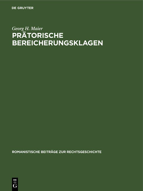 Prätorische Bereicherungsklagen