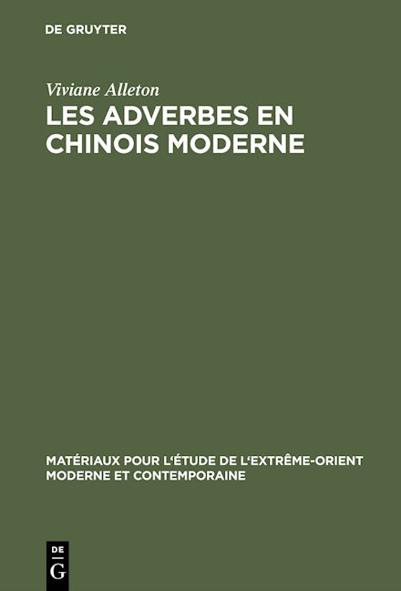 Les adverbes en chinois moderne