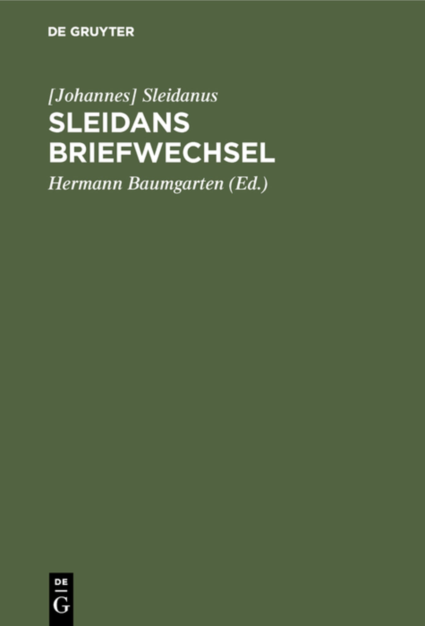 Cover image for Sleidans Briefwechsel ISBN 9783111288680