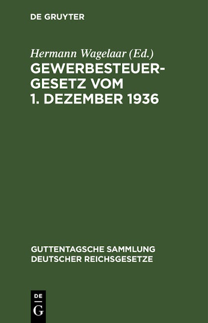 Gewerbesteuergesetz vom 1. Dezember 1936