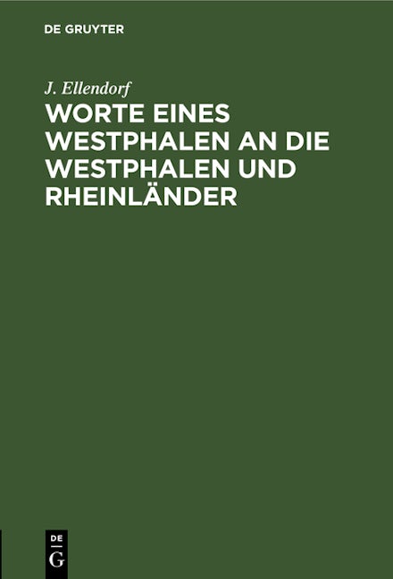 Worte eines Westphalen an die Westphalen und Rheinländer