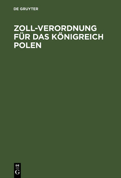 Zoll-Verordnung für das Königreich Polen