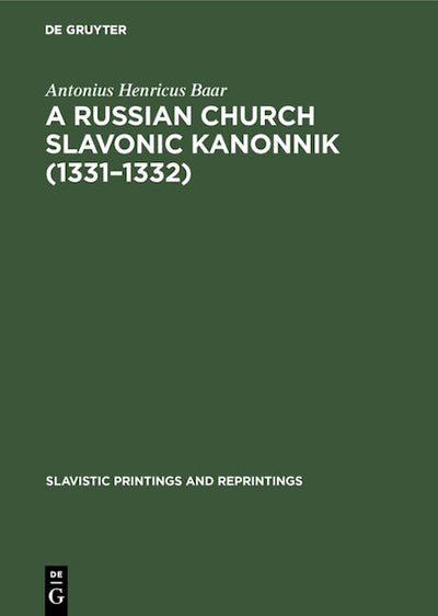 A Russian Church Slavonic kanonnik (1331–1332)