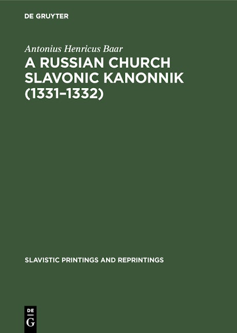 A Russian Church Slavonic kanonnik (1331–1332)