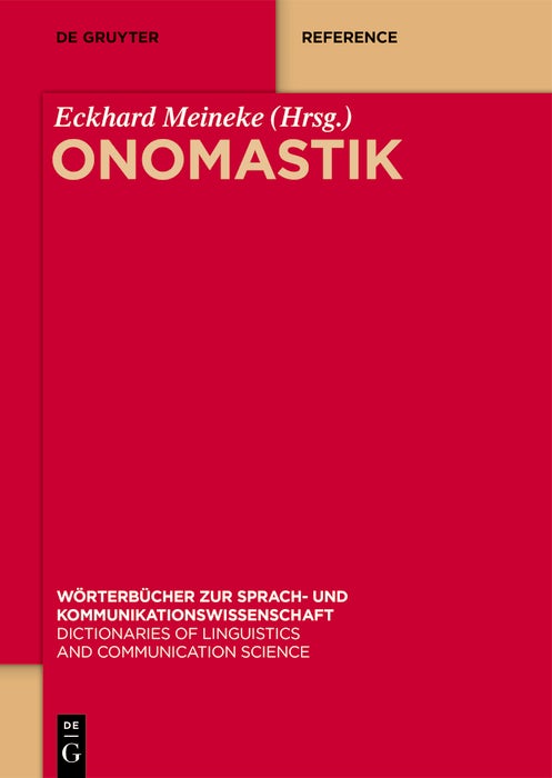 Cover image for Onomastik, isbn: 9783111343969