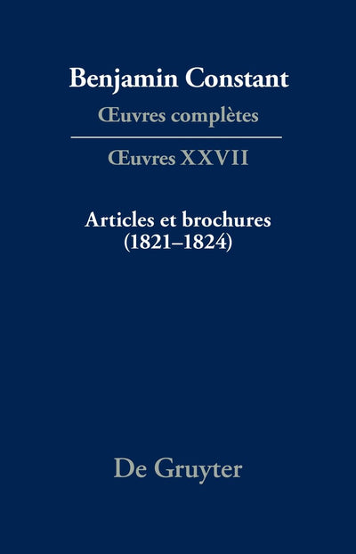 Cover image for Articles et brochures (1821–1824), isbn: 9783111371474