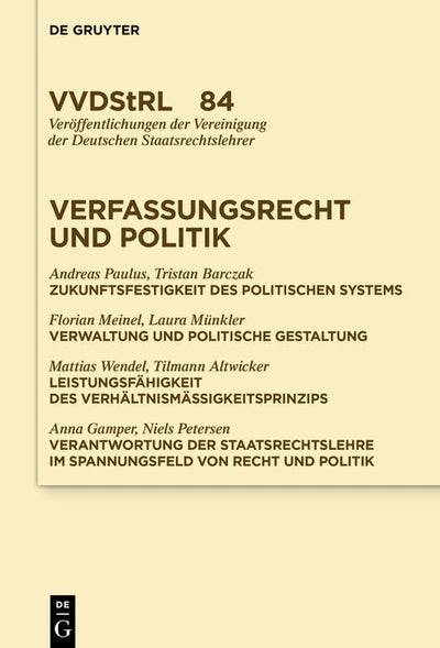 Cover image for Verfassungsrecht und Politik, isbn: 9783111376028