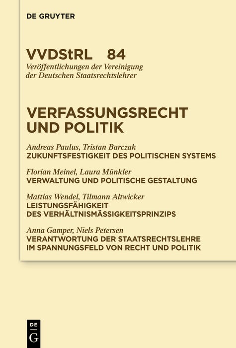Cover image for Verfassungsrecht und Politik, isbn: 9783111376028