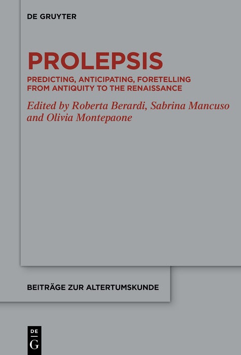 Cover image for Prolepsis, isbn: 9783111447650