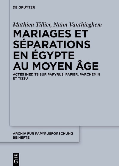 Cover image for Mariages et séparations en Égypte au Moyen Âge, isbn: 9783111450339