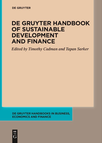 De Gruyter Handbook of Sustainable Development and Finance
