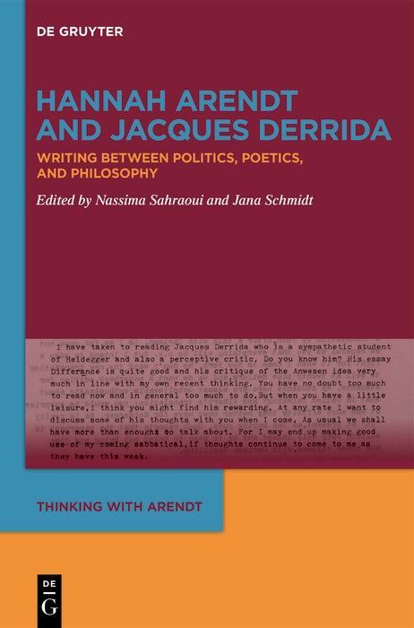 Cover image for Hannah Arendt and Jacques Derrida, isbn: 9783111608679