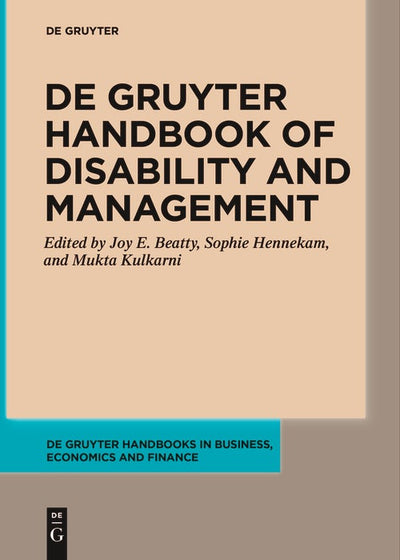 Cover image for De Gruyter Handbook of Disability and Management, isbn: 9783111620862