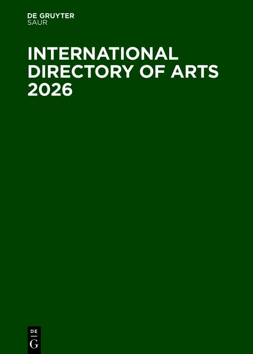 Cover image for International Directory of Arts 2026, isbn: 9783111635446