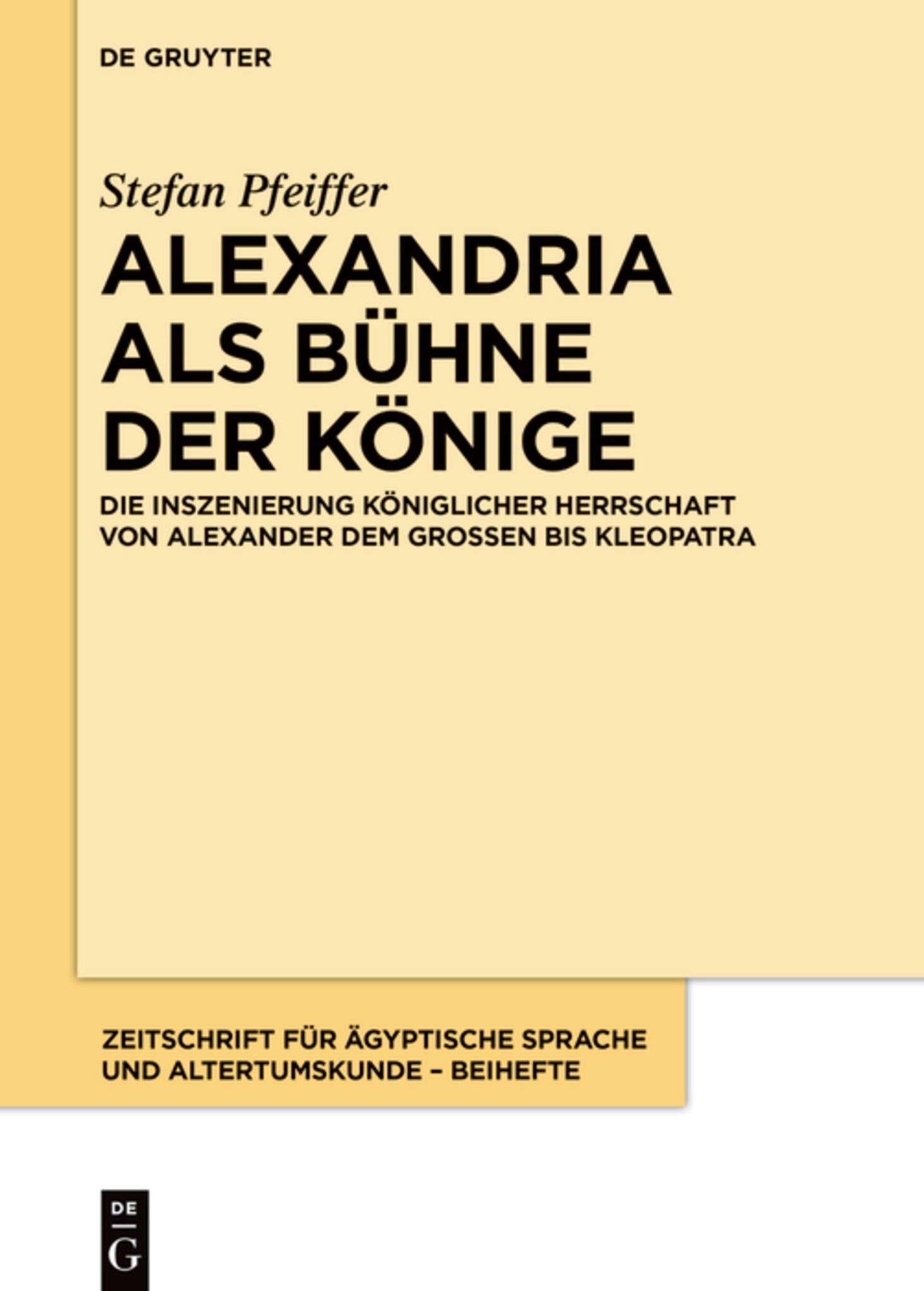 Cover image for Alexandria als Bühne der Könige ISBN 9783112280003