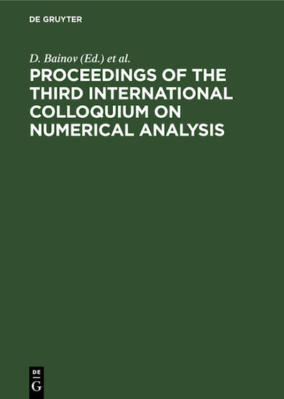 Proceedings of the Third International Colloquium on Numerical Analysis