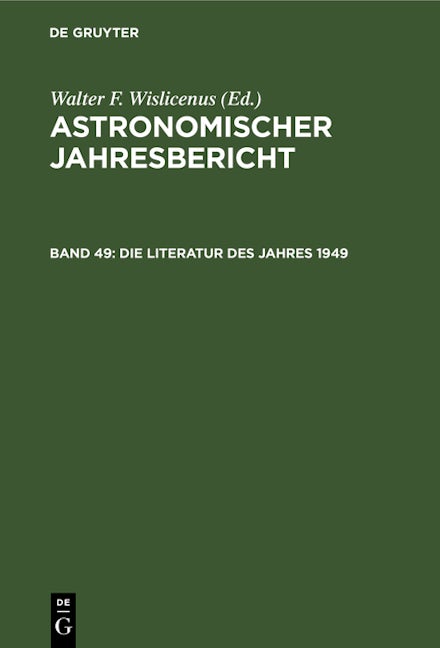 Die Literatur des Jahres 1949