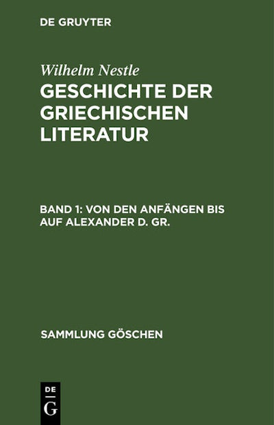 Von den Anfängen bis auf Alexander d. Gr.