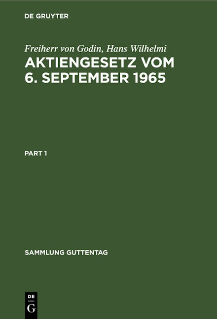 Aktiengesetz vom 6. September 1965