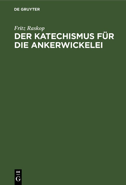 Der Katechismus für die Ankerwickelei