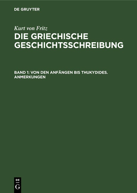 Von den Anfängen bis Thukydides. Anmerkungen