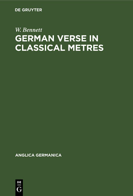 German Verse in Classical Metres