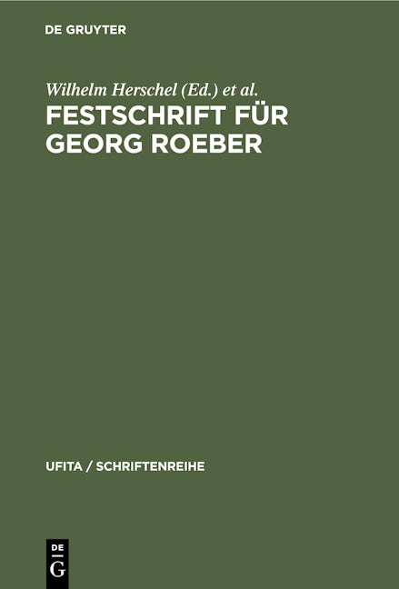 Festschrift für Georg Roeber