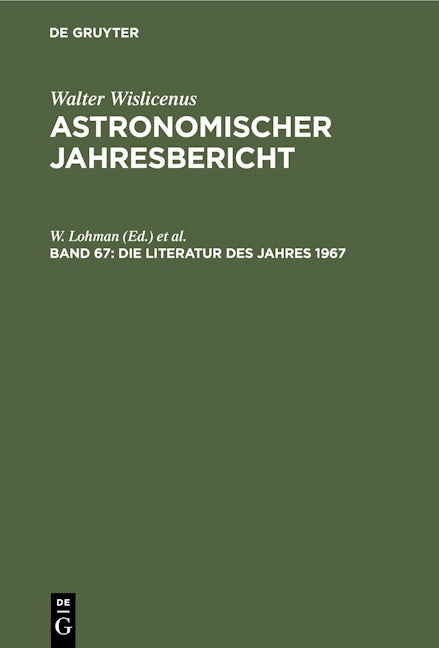 Die Literatur des Jahres 1967